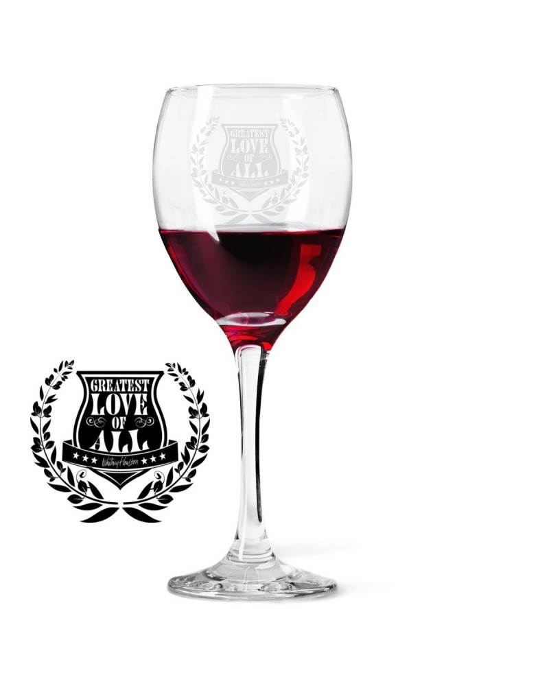 Whitney Houston Greatest Love Crest Laser- Etched Wine Glass $8.13 Drinkware
