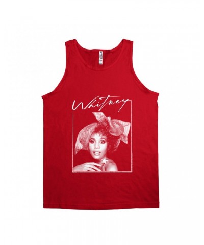 Whitney Houston Unisex Tank Top | 1987 Whitney Signature And White Photo Image Shirt $16.12 Shirts