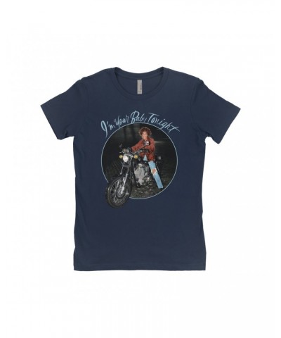 Whitney Houston Ladies' Boyfriend T-Shirt | I'm Your Baby Tonight Album Photo Design Distressed Shirt $10.91 Shirts