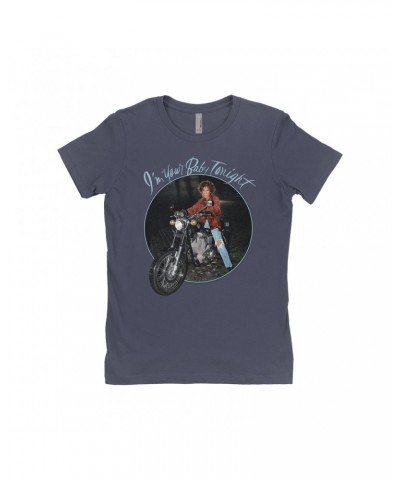 Whitney Houston Ladies' Boyfriend T-Shirt | I'm Your Baby Tonight Album Photo Design Distressed Shirt $10.91 Shirts