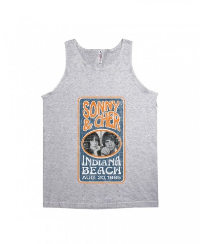 Sonny & Cher Unisex Tank Top | Indiana Beach Vertical Concert Banner Distressed Shirt $7.40 Shirts