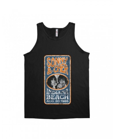 Sonny & Cher Unisex Tank Top | Indiana Beach Vertical Concert Banner Distressed Shirt $7.40 Shirts