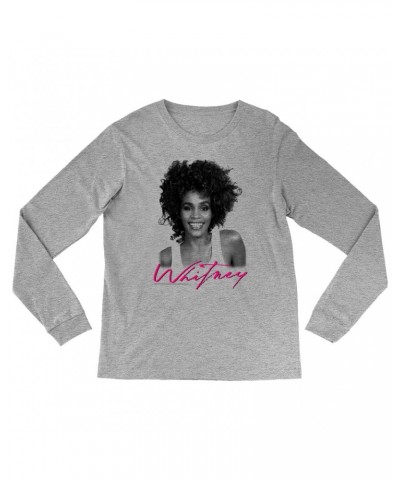 Whitney Houston Long Sleeve Shirt | I Wanna Dance With Somebody Album Photo And Logo Shirt $5.27 Shirts
