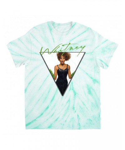 Whitney Houston T-Shirt | 1987 Green Glove Photo Triangle Design Tie Dye Shirt $8.15 Shirts