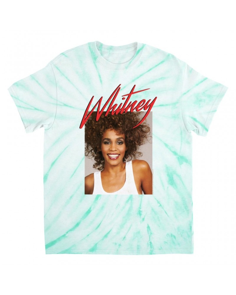 Whitney Houston T-Shirt | 1987 Photo And Red Logo Image Tie Dye Shirt $11.99 Shirts