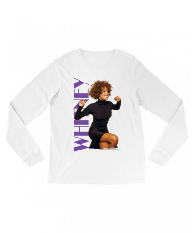Whitney Houston Long Sleeve Shirt | Whitney Photo And Purple Logo Image Shirt $9.42 Shirts