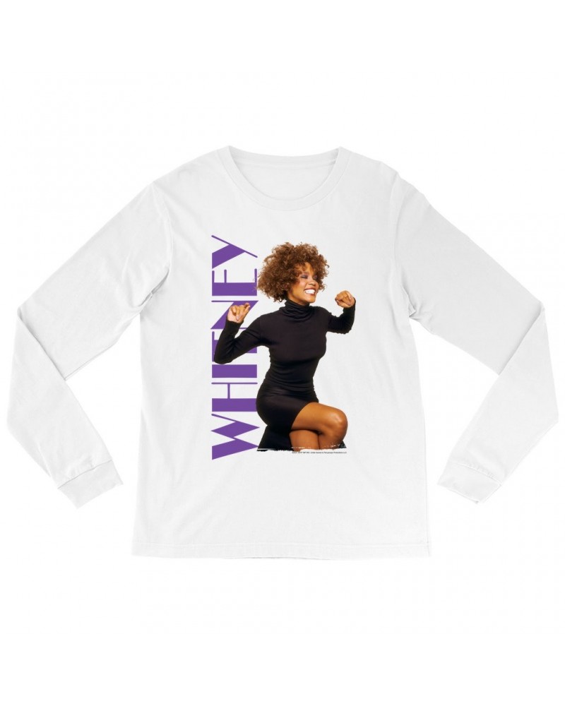 Whitney Houston Long Sleeve Shirt | Whitney Photo And Purple Logo Image Shirt $9.42 Shirts