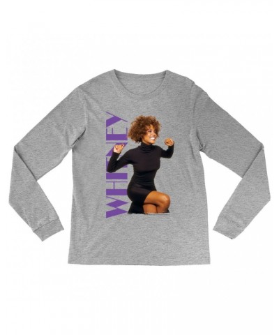 Whitney Houston Long Sleeve Shirt | Whitney Photo And Purple Logo Image Shirt $9.42 Shirts