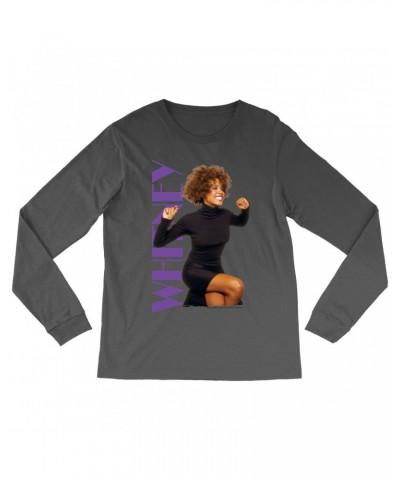 Whitney Houston Long Sleeve Shirt | Whitney Photo And Purple Logo Image Shirt $9.42 Shirts