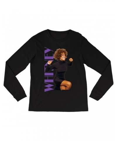 Whitney Houston Long Sleeve Shirt | Whitney Photo And Purple Logo Image Shirt $9.42 Shirts