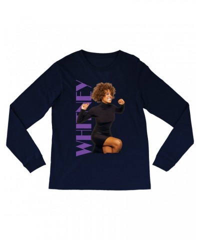 Whitney Houston Long Sleeve Shirt | Whitney Photo And Purple Logo Image Shirt $9.42 Shirts