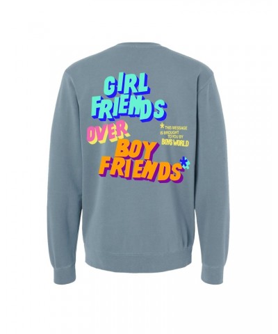 Boys World Girlfriends Over Boyfriends Crewneck Sweatshirt $11.11 Sweatshirts