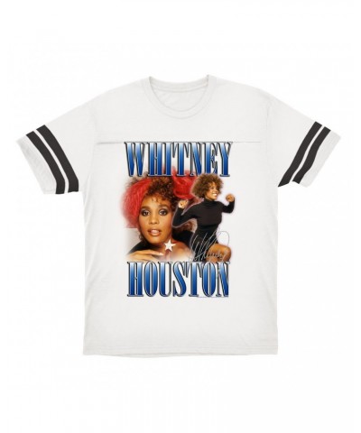 Whitney Houston T-Shirt | Blue Collage Duo Football Shirt $9.35 Shirts