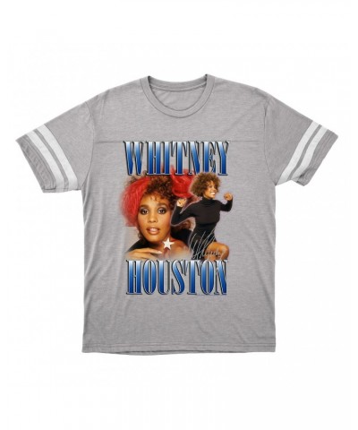 Whitney Houston T-Shirt | Blue Collage Duo Football Shirt $9.35 Shirts