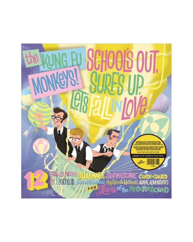 The Kung Fu Monkeys LP Vinyl Record - School's Out. Surf's Up. Let's Fall In Love! (White Vinyl) $1.57 Vinyl