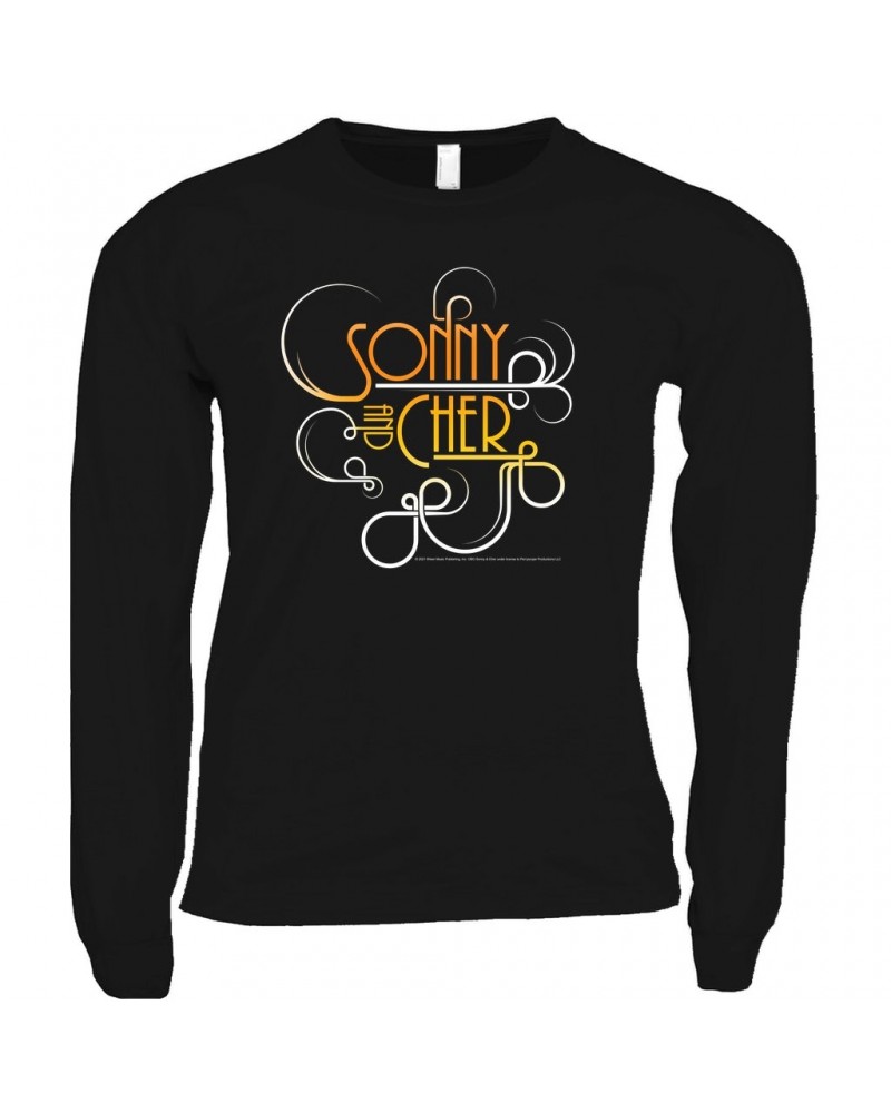 Sonny & Cher Long Sleeve Shirt | Mod TV Retro Logo Shirt $13.39 Shirts