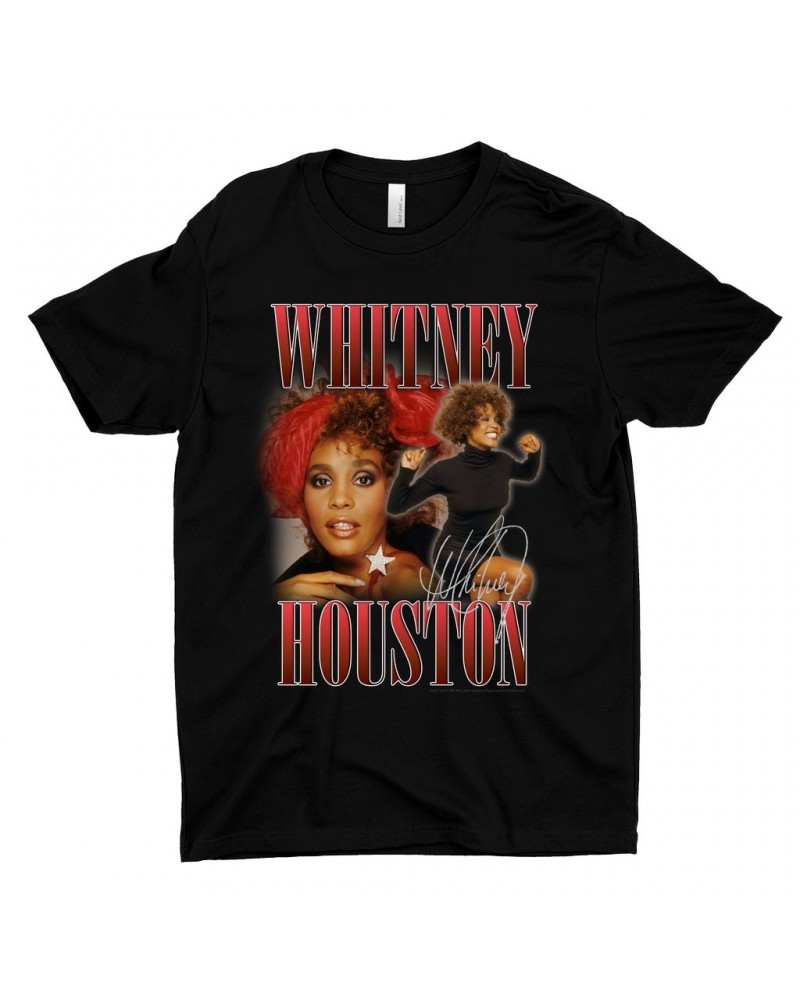 Whitney Houston T-Shirt | Red Collage Design Shirt $5.61 Shirts