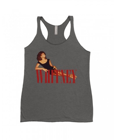 Whitney Houston Ladies' Tank Top | Whitney Laying On Logo Red Shirt $5.95 Shirts