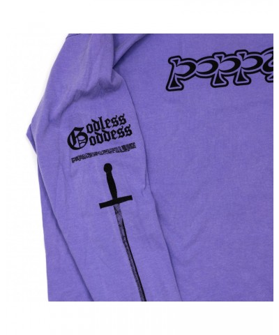 Poppy Godless Goddess Purple Long Sleeve T-Shirt $9.89 Shirts