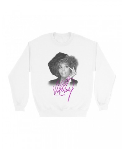 Whitney Houston Sweatshirt | Whitney Star Photoshoot With Signature Distressed Sweatshirt $5.60 Sweatshirts