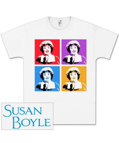 Susan Boyle Duotone Collage White T-Shirt $9.19 Shirts