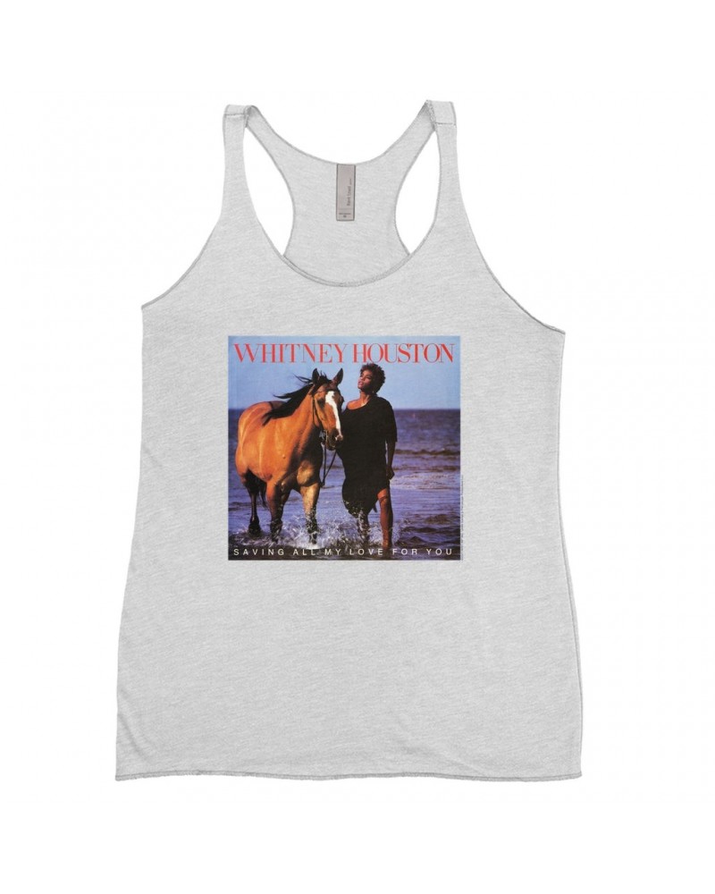 Whitney Houston Ladies' Tank Top | Saving All My Love For You Album Cover Shirt $6.76 Shirts