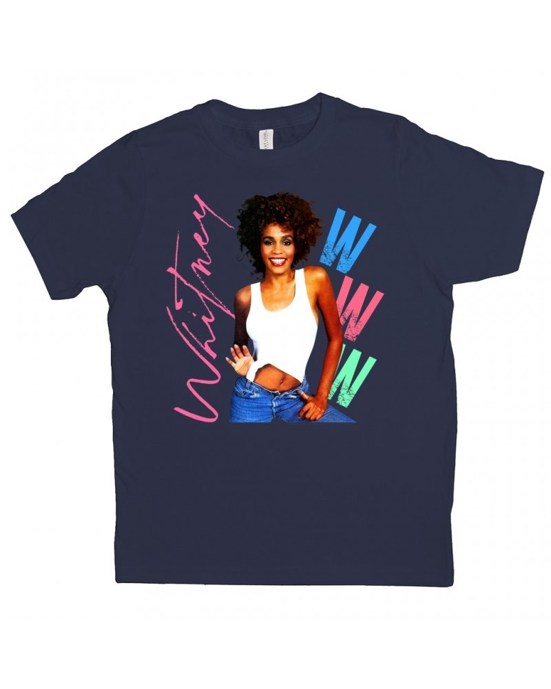 Whitney Houston Kids T-Shirt | Whitney Pastel W Design Kids Shirt $9.30 Kids