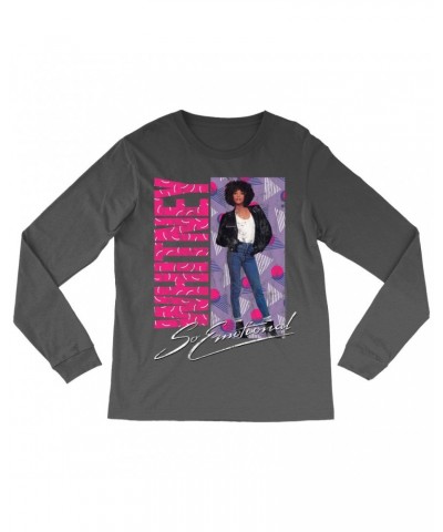 Whitney Houston Long Sleeve Shirt | So Emotional Pattern Design Shirt $7.28 Shirts