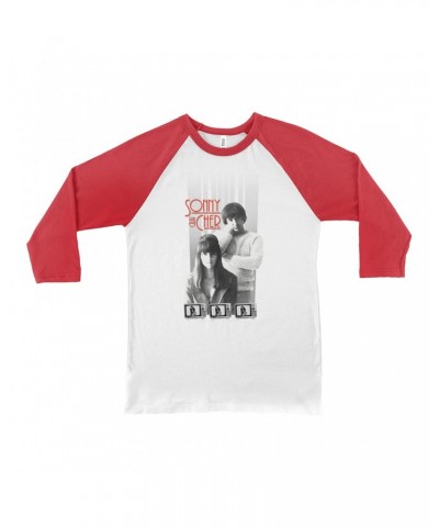 Sonny & Cher 3/4 Sleeve Baseball Tee | Mod TV Black And White Image Shirt $19.19 Shirts