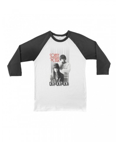 Sonny & Cher 3/4 Sleeve Baseball Tee | Mod TV Black And White Image Shirt $19.19 Shirts