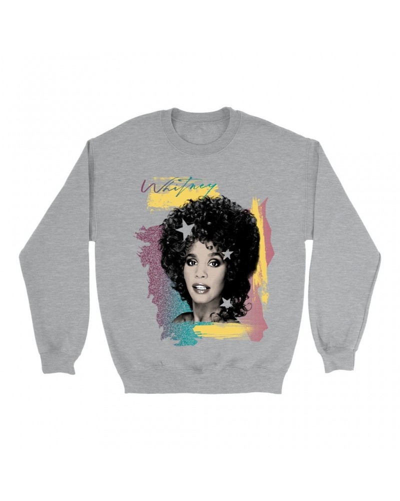 Whitney Houston Sweatshirt | 1987 Colorful Design Sweatshirt $18.47 Sweatshirts
